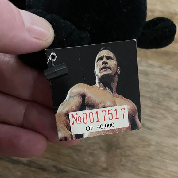 5/$20 WWF Black "The Rock" Attitude Bear Pre-Owned Wrestling WWE - Picture 6 of 9